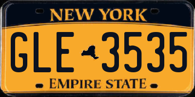 NY license plate GLE3535