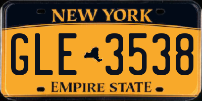 NY license plate GLE3538