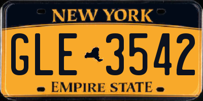 NY license plate GLE3542
