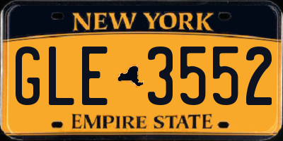 NY license plate GLE3552