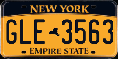 NY license plate GLE3563