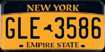 NY license plate GLE3586