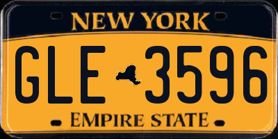 NY license plate GLE3596