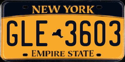 NY license plate GLE3603