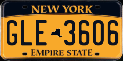 NY license plate GLE3606