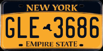 NY license plate GLE3686