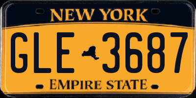 NY license plate GLE3687