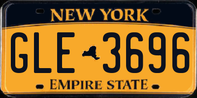 NY license plate GLE3696