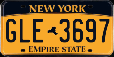NY license plate GLE3697