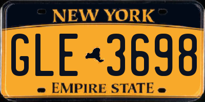 NY license plate GLE3698