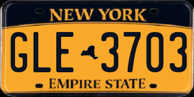 NY license plate GLE3703