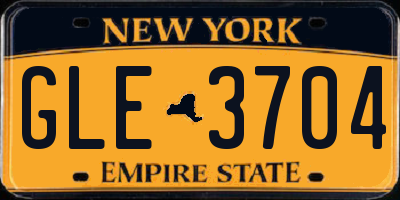 NY license plate GLE3704
