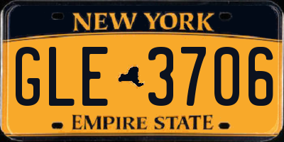 NY license plate GLE3706