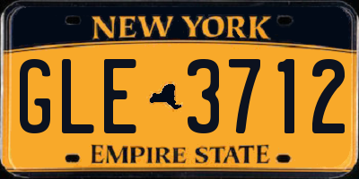 NY license plate GLE3712