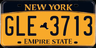 NY license plate GLE3713