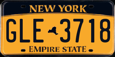 NY license plate GLE3718
