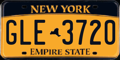 NY license plate GLE3720