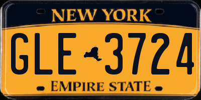 NY license plate GLE3724