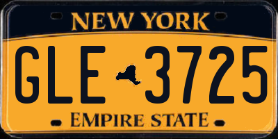 NY license plate GLE3725