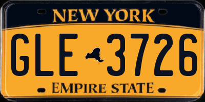 NY license plate GLE3726