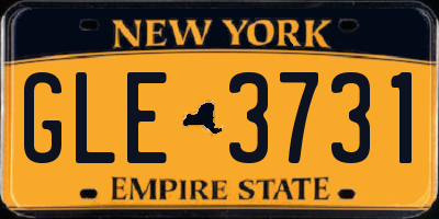 NY license plate GLE3731