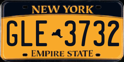 NY license plate GLE3732