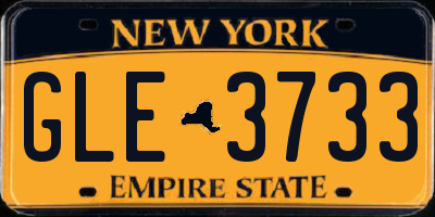 NY license plate GLE3733