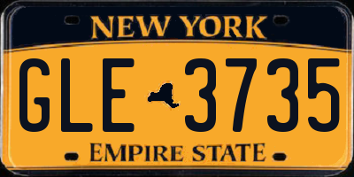 NY license plate GLE3735