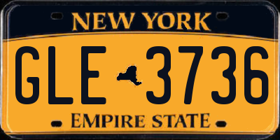 NY license plate GLE3736