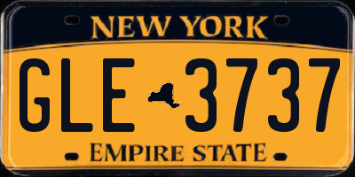 NY license plate GLE3737