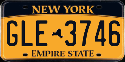 NY license plate GLE3746