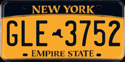 NY license plate GLE3752
