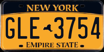NY license plate GLE3754