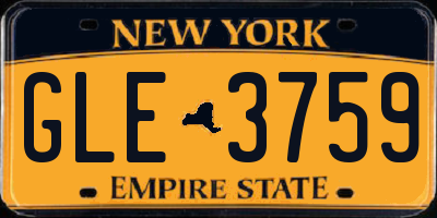 NY license plate GLE3759