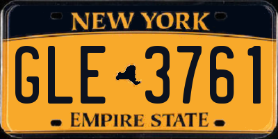 NY license plate GLE3761