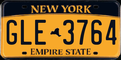 NY license plate GLE3764
