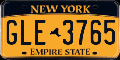NY license plate GLE3765