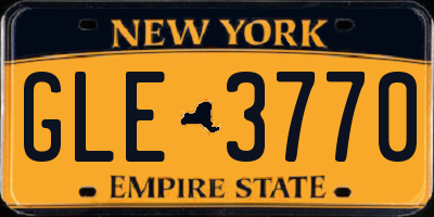 NY license plate GLE3770