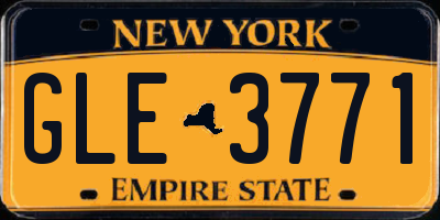 NY license plate GLE3771