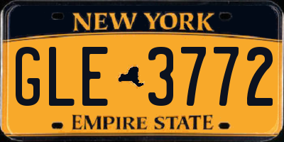 NY license plate GLE3772