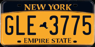 NY license plate GLE3775