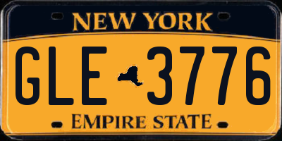 NY license plate GLE3776