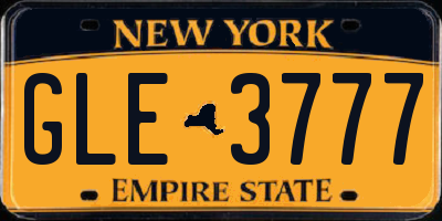 NY license plate GLE3777
