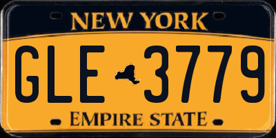 NY license plate GLE3779
