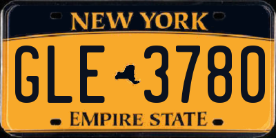 NY license plate GLE3780