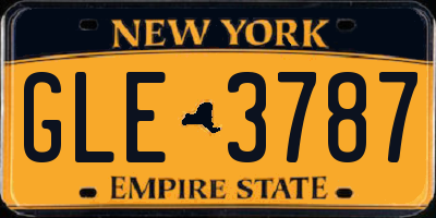 NY license plate GLE3787