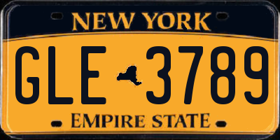 NY license plate GLE3789