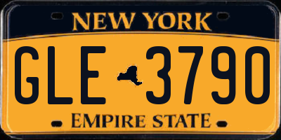 NY license plate GLE3790