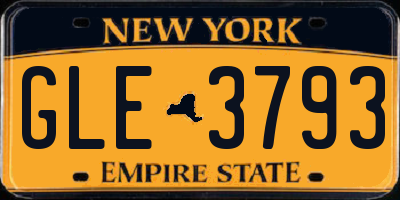 NY license plate GLE3793