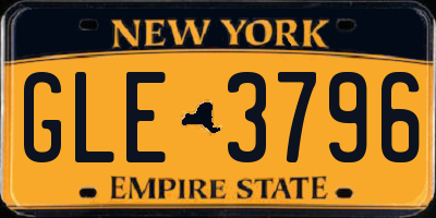 NY license plate GLE3796